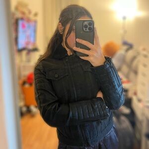 AllSaints Keaton Quilted Leather Denim Jacket (Women’s)